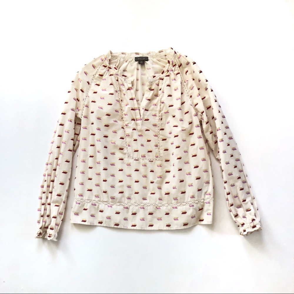 J. Crew Point Sur Ruffle Neck Metallic Top - Picture 7 of 8